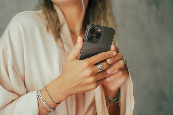 woman with iPhone