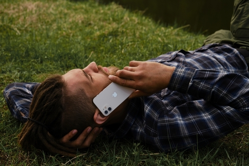 man with iPhone